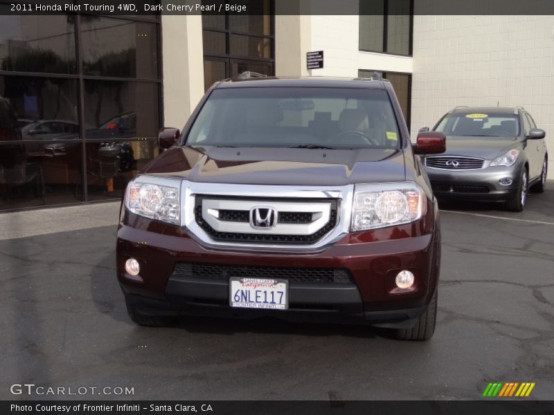 Dark Cherry Pearl / Beige 2011 Honda Pilot Touring 4WD