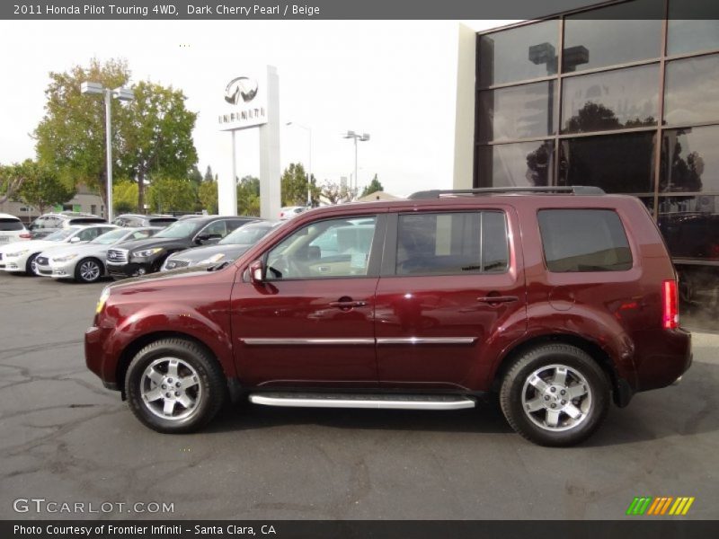 Dark Cherry Pearl / Beige 2011 Honda Pilot Touring 4WD