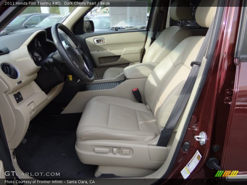 Dark Cherry Pearl / Beige 2011 Honda Pilot Touring 4WD