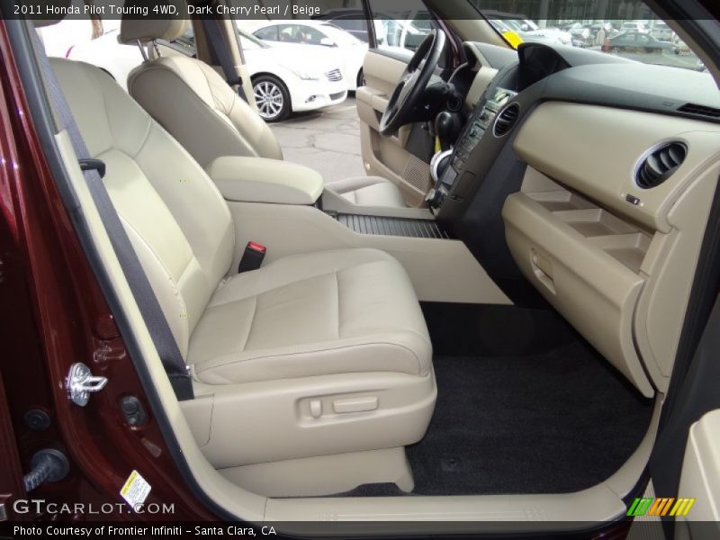 Dark Cherry Pearl / Beige 2011 Honda Pilot Touring 4WD