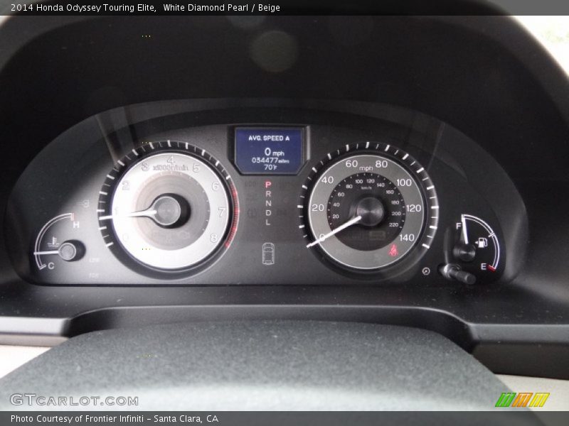 White Diamond Pearl / Beige 2014 Honda Odyssey Touring Elite