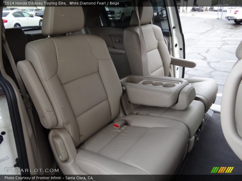 White Diamond Pearl / Beige 2014 Honda Odyssey Touring Elite