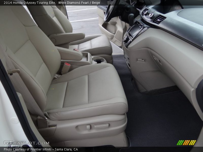 White Diamond Pearl / Beige 2014 Honda Odyssey Touring Elite