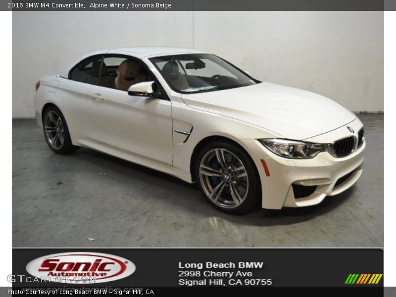 Alpine White / Sonoma Beige 2016 BMW M4 Convertible