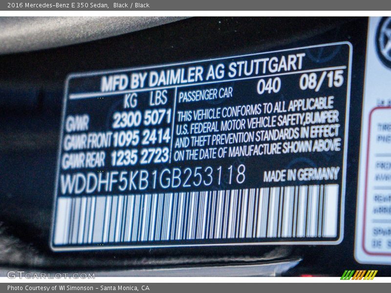 Black / Black 2016 Mercedes-Benz E 350 Sedan