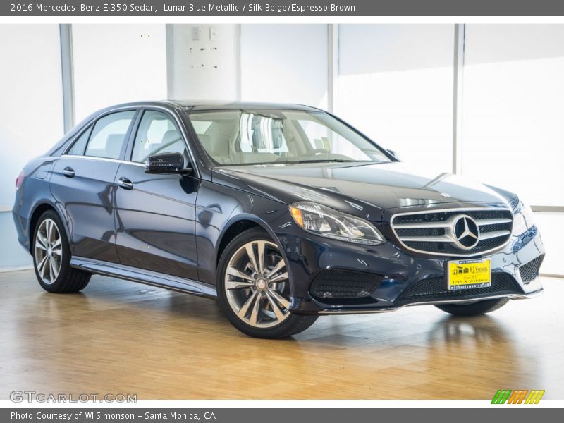 Lunar Blue Metallic / Silk Beige/Espresso Brown 2016 Mercedes-Benz E 350 Sedan