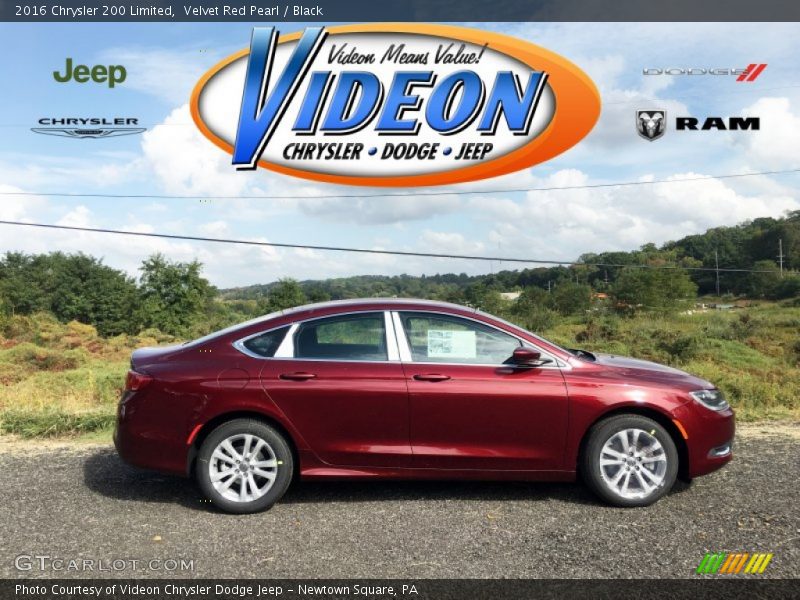 Velvet Red Pearl / Black 2016 Chrysler 200 Limited