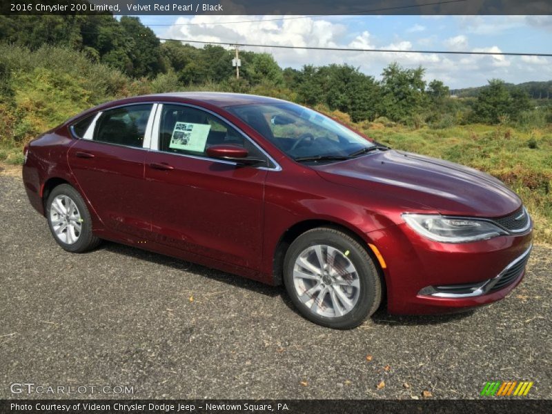 Velvet Red Pearl / Black 2016 Chrysler 200 Limited