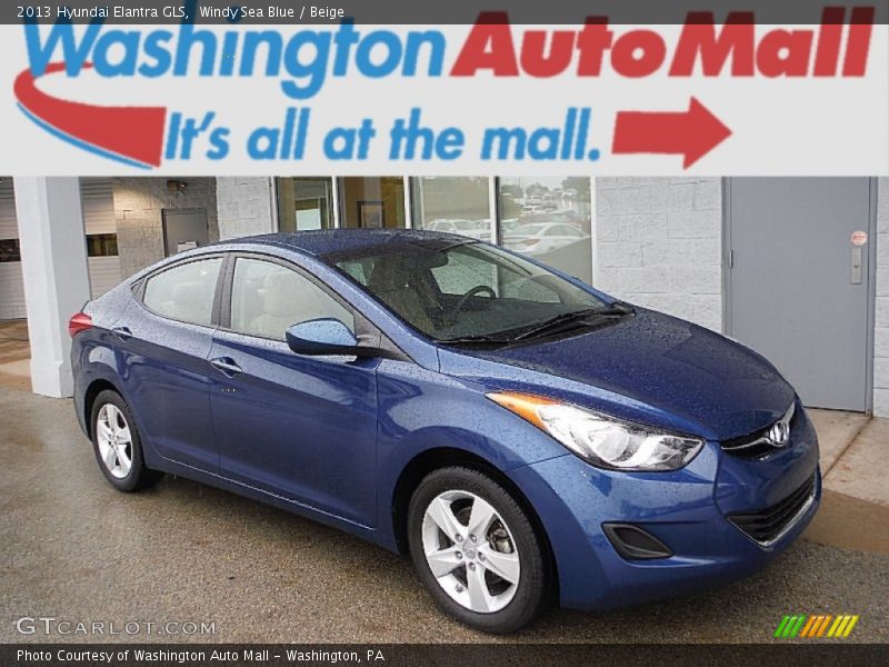 Windy Sea Blue / Beige 2013 Hyundai Elantra GLS