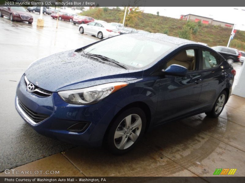 Windy Sea Blue / Beige 2013 Hyundai Elantra GLS
