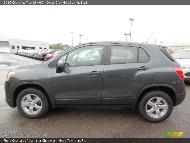 Cyber Gray Metallic / Jet Black 2016 Chevrolet Trax LS AWD