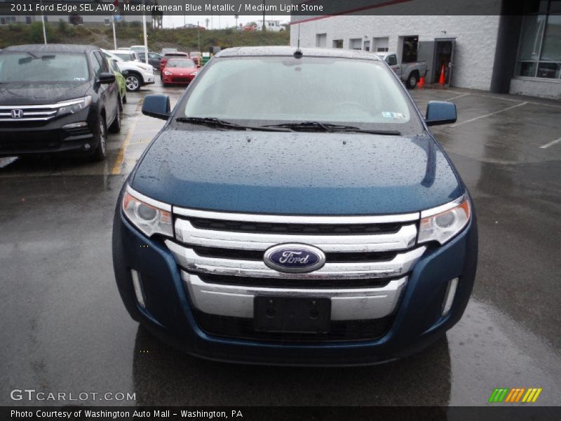 Mediterranean Blue Metallic / Medium Light Stone 2011 Ford Edge SEL AWD