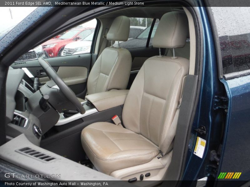 Mediterranean Blue Metallic / Medium Light Stone 2011 Ford Edge SEL AWD