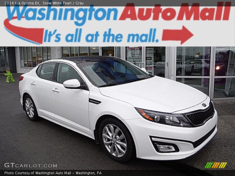 Snow White Pearl / Gray 2014 Kia Optima EX