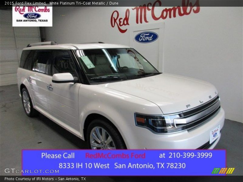 White Platinum Tri-Coat Metallic / Dune 2015 Ford Flex Limited