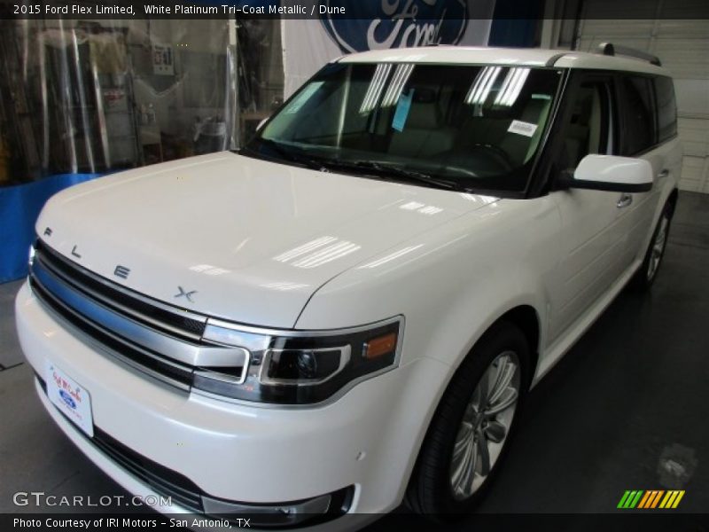 White Platinum Tri-Coat Metallic / Dune 2015 Ford Flex Limited