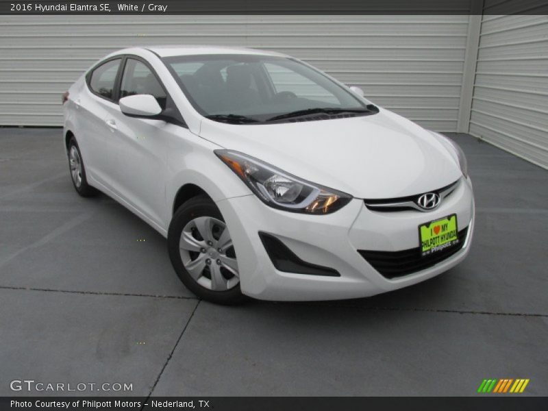 White / Gray 2016 Hyundai Elantra SE