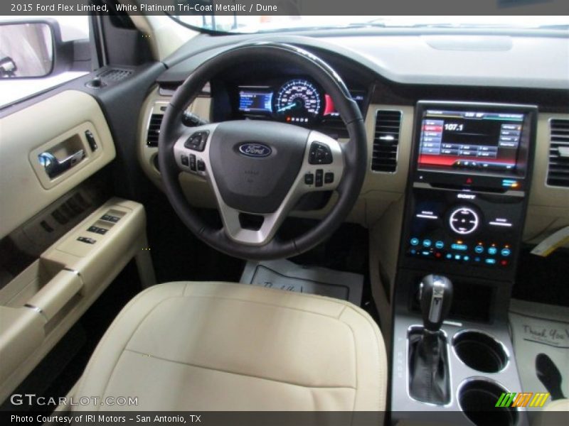 White Platinum Tri-Coat Metallic / Dune 2015 Ford Flex Limited