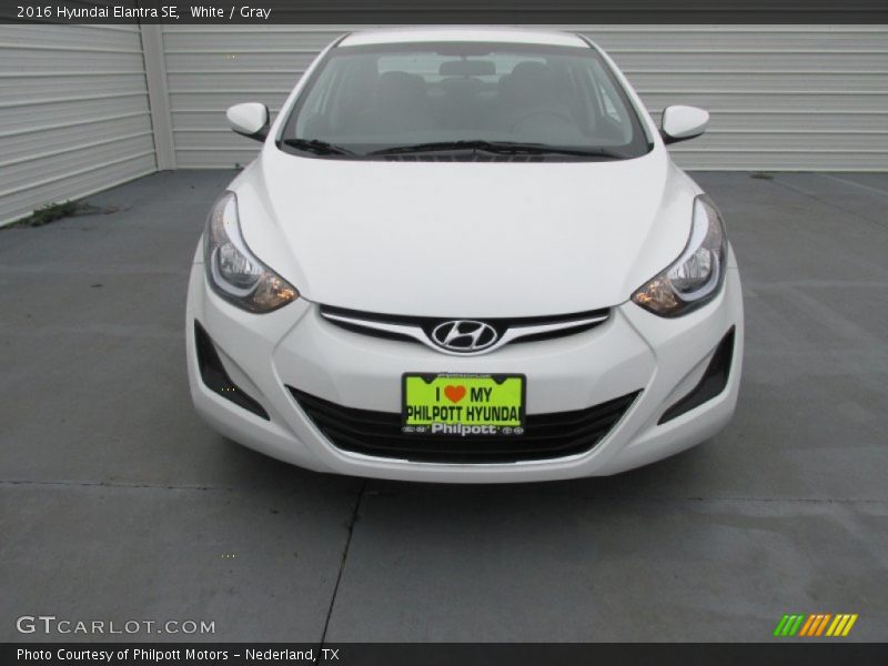 White / Gray 2016 Hyundai Elantra SE