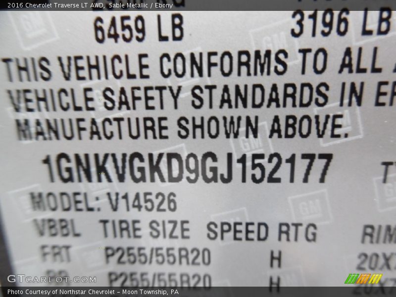Sable Metallic / Ebony 2016 Chevrolet Traverse LT AWD