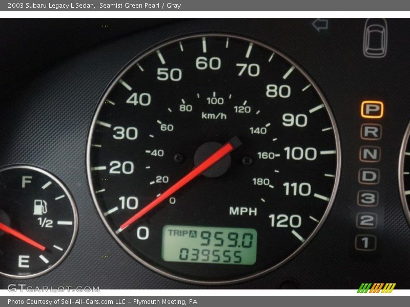 Seamist Green Pearl / Gray 2003 Subaru Legacy L Sedan