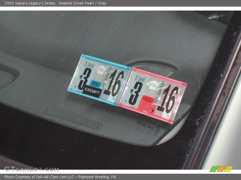 Seamist Green Pearl / Gray 2003 Subaru Legacy L Sedan