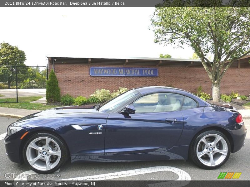 Deep Sea Blue Metallic / Beige 2011 BMW Z4 sDrive30i Roadster