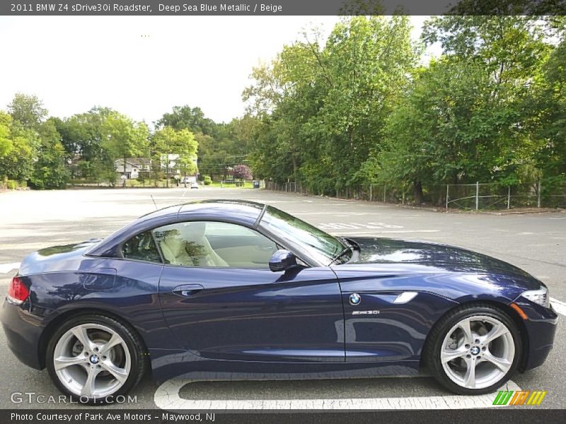 Deep Sea Blue Metallic / Beige 2011 BMW Z4 sDrive30i Roadster