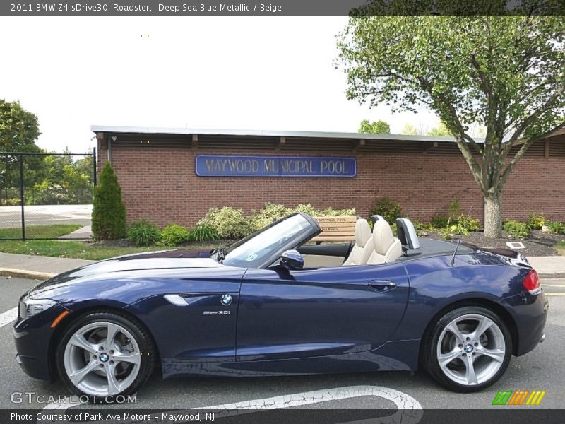 Deep Sea Blue Metallic / Beige 2011 BMW Z4 sDrive30i Roadster