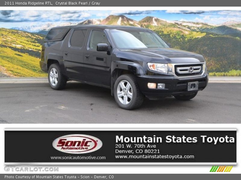 Crystal Black Pearl / Gray 2011 Honda Ridgeline RTL