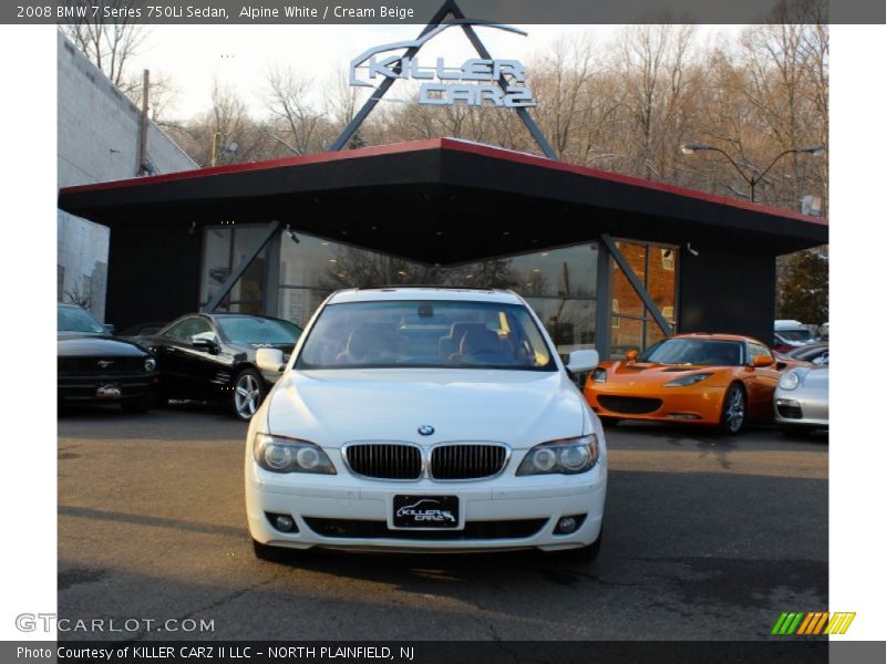 Alpine White / Cream Beige 2008 BMW 7 Series 750Li Sedan