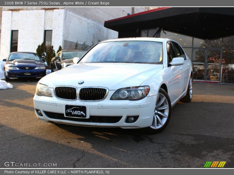 Alpine White / Cream Beige 2008 BMW 7 Series 750Li Sedan