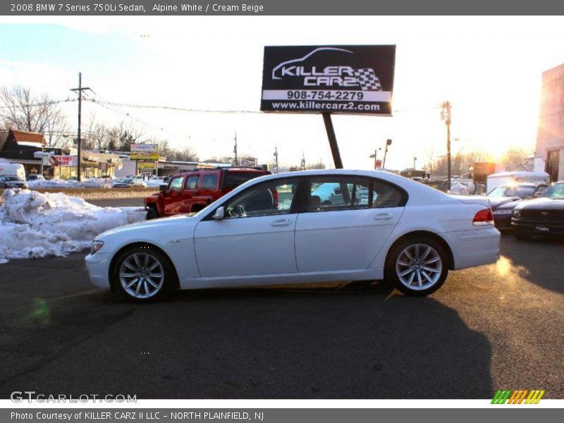 Alpine White / Cream Beige 2008 BMW 7 Series 750Li Sedan