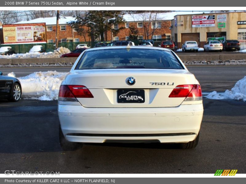 Alpine White / Cream Beige 2008 BMW 7 Series 750Li Sedan