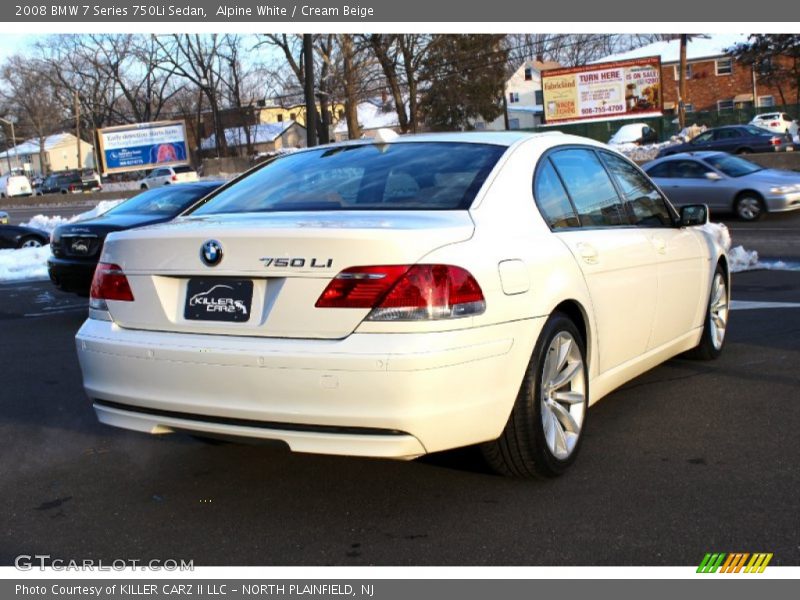 Alpine White / Cream Beige 2008 BMW 7 Series 750Li Sedan