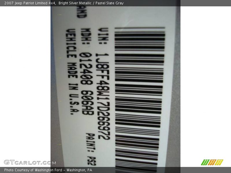 Bright Silver Metallic / Pastel Slate Gray 2007 Jeep Patriot Limited 4x4