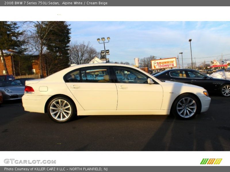 Alpine White / Cream Beige 2008 BMW 7 Series 750Li Sedan
