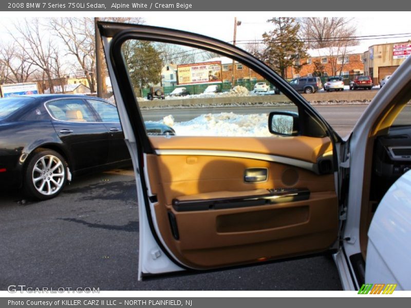 Alpine White / Cream Beige 2008 BMW 7 Series 750Li Sedan