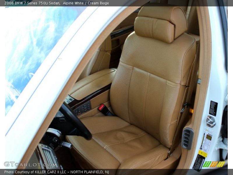 Alpine White / Cream Beige 2008 BMW 7 Series 750Li Sedan