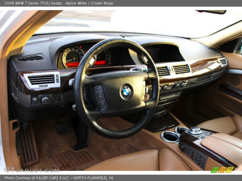 Alpine White / Cream Beige 2008 BMW 7 Series 750Li Sedan