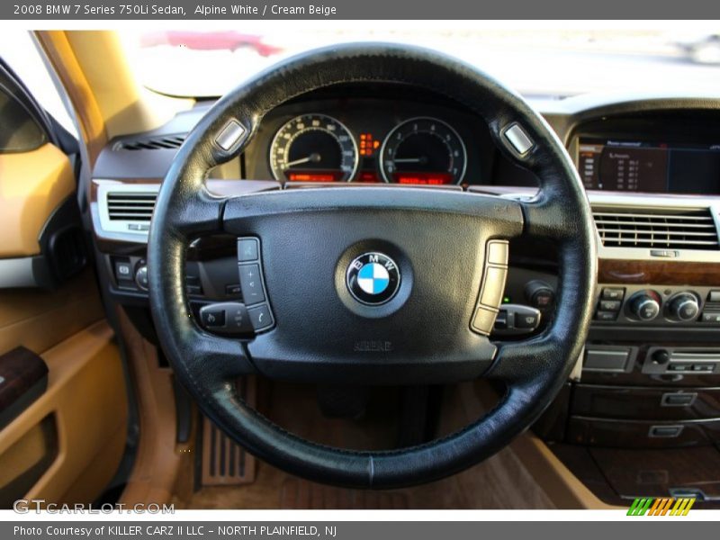 Alpine White / Cream Beige 2008 BMW 7 Series 750Li Sedan