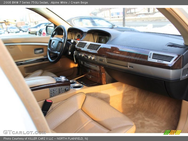 Alpine White / Cream Beige 2008 BMW 7 Series 750Li Sedan