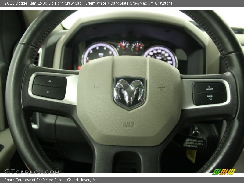 Bright White / Dark Slate Gray/Medium Graystone 2011 Dodge Ram 1500 Big Horn Crew Cab