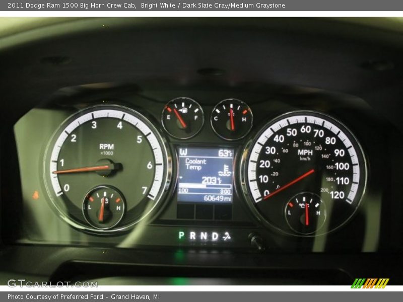 Bright White / Dark Slate Gray/Medium Graystone 2011 Dodge Ram 1500 Big Horn Crew Cab