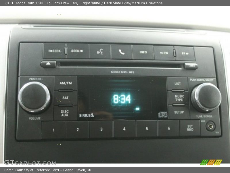 Bright White / Dark Slate Gray/Medium Graystone 2011 Dodge Ram 1500 Big Horn Crew Cab