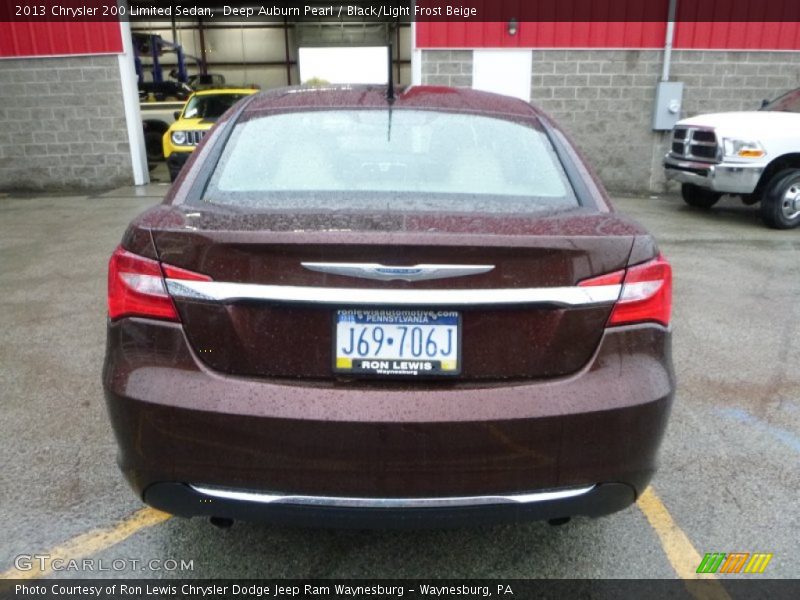 Deep Auburn Pearl / Black/Light Frost Beige 2013 Chrysler 200 Limited Sedan
