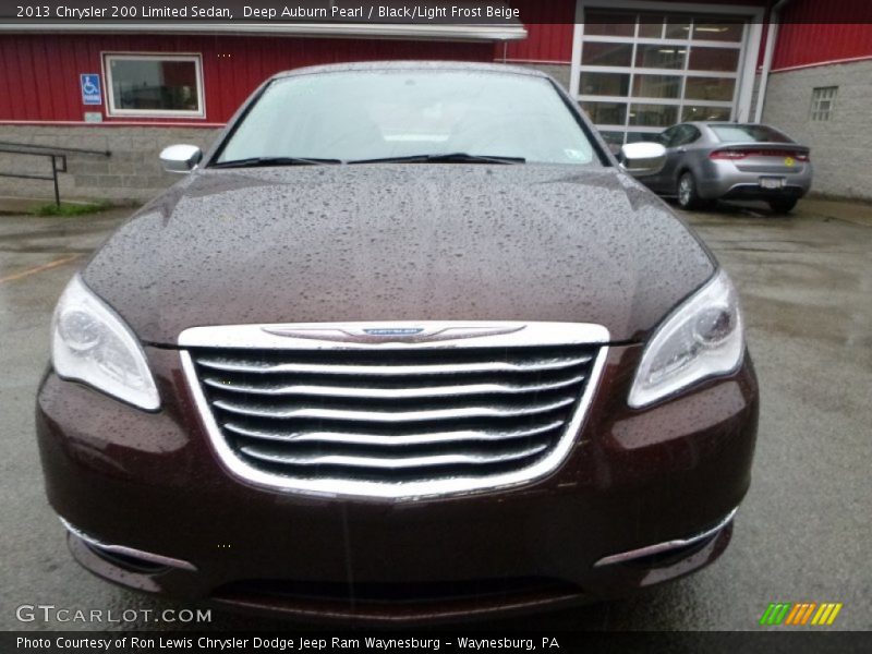 Deep Auburn Pearl / Black/Light Frost Beige 2013 Chrysler 200 Limited Sedan