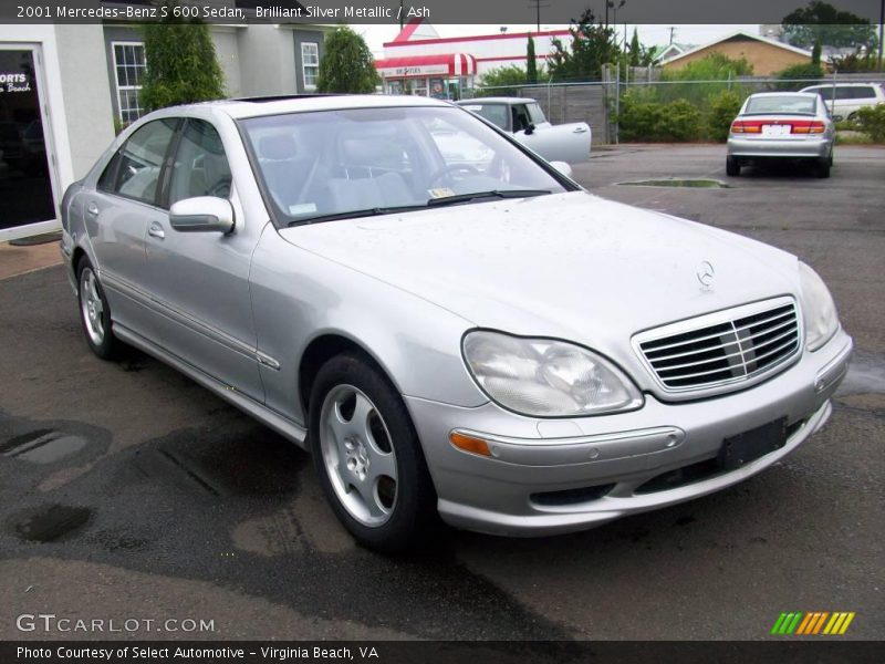 Brilliant Silver Metallic / Ash 2001 Mercedes-Benz S 600 Sedan