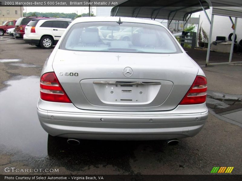 Brilliant Silver Metallic / Ash 2001 Mercedes-Benz S 600 Sedan