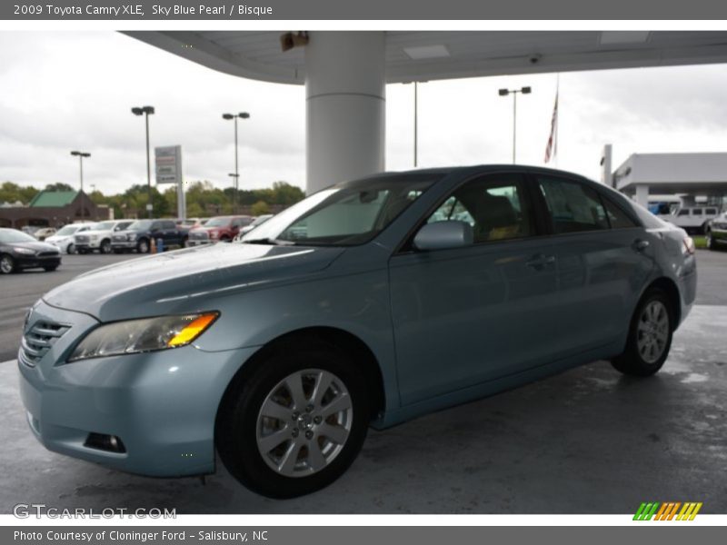 Sky Blue Pearl / Bisque 2009 Toyota Camry XLE